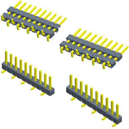 2.54mmPin Header  single Row SMT Mono plastic/poly plastic （cap）